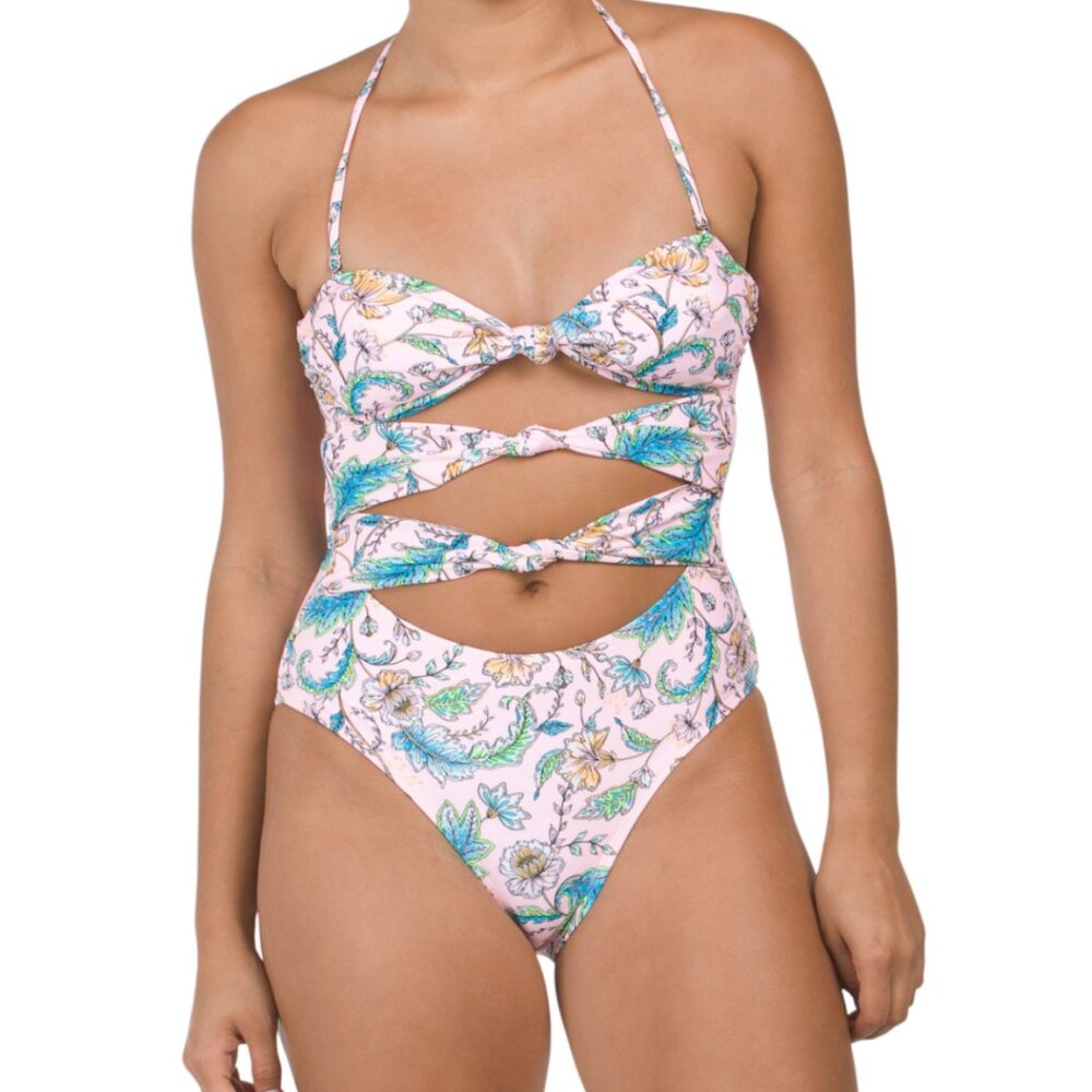 NWT KIKIRIO Lava Lamp Back V-Neck One-Piece Swimsuit Anthropologie Bohemian